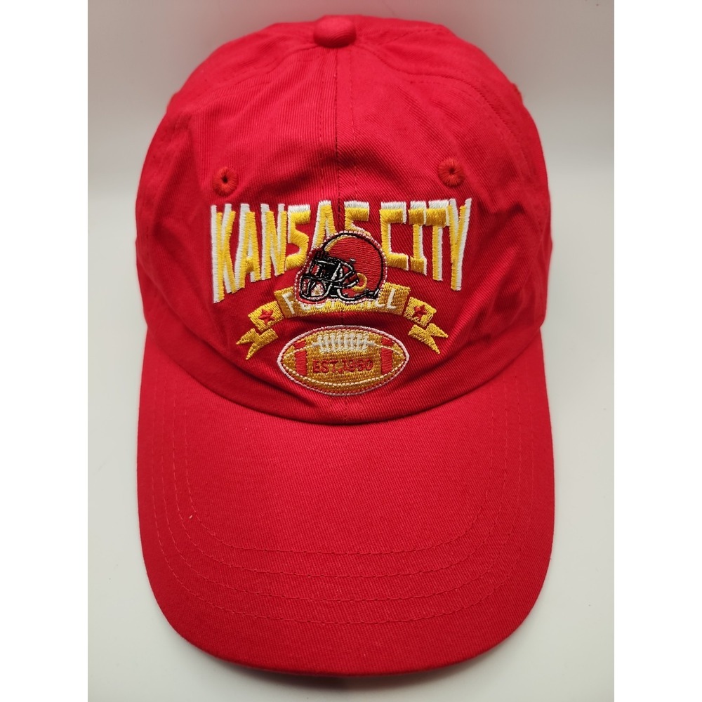 Vintage Kansas City Chiefs NFL Football Hat Cap Red Strapback Adjustable